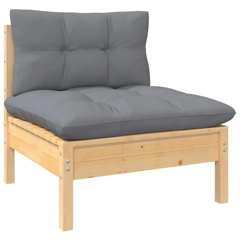 vidaXL Set Divani da Giardino 12 pz. in Legno Massello di Pino con Cuscini Multicolore - 25 x 25 x 24.6