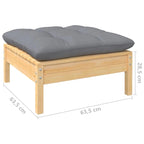 vidaXL Set Divani da Giardino 12 pz. in Legno Massello di Pino con Cuscini Multicolore - 25 x 25 x 24.6