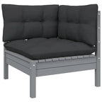 vidaXL Set Divani da Giardino 12 pz. in Legno Massello di Pino con Cuscini Multicolore - 25 x 25 x 24.6