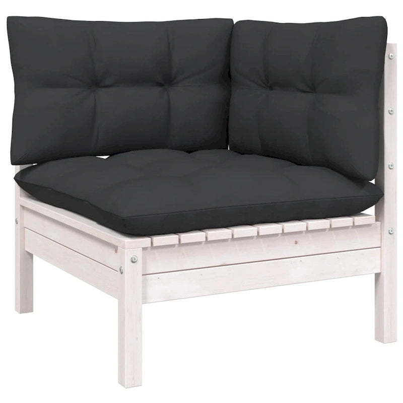 vidaXL Set Divani da Giardino 12 pz. in Legno Massello di Pino con Cuscini Multicolore - 25 x 25 x 24.6