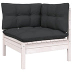 vidaXL Set Divani da Giardino 12 pz. in Legno Massello di Pino con Cuscini Multicolore - 25 x 25 x 24.6
