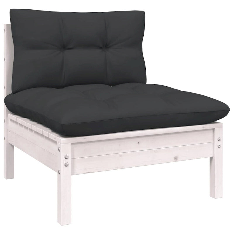 vidaXL Set Divani da Giardino 12 pz. in Legno Massello di Pino con Cuscini Multicolore - 25 x 25 x 24.6