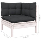 vidaXL Set Divani da Giardino 12 pz. in Legno Massello di Pino con Cuscini Multicolore - 25 x 25 x 24.6