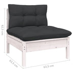 vidaXL Set Divani da Giardino 12 pz. in Legno Massello di Pino con Cuscini Multicolore - 25 x 25 x 24.6