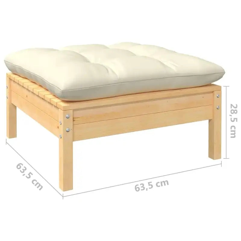 vidaXL Set Divani da Giardino 12 pz. in Legno Massello di Pino con Cuscini Multicolore - 25 x 25 x 24.6