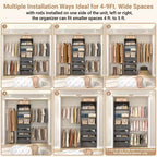 Besiost Sistema Organizer per Armadio in Legno 4-9 piedi con 4 Cassetti, 4 Aste Appendiabiti e Torri Scaffale