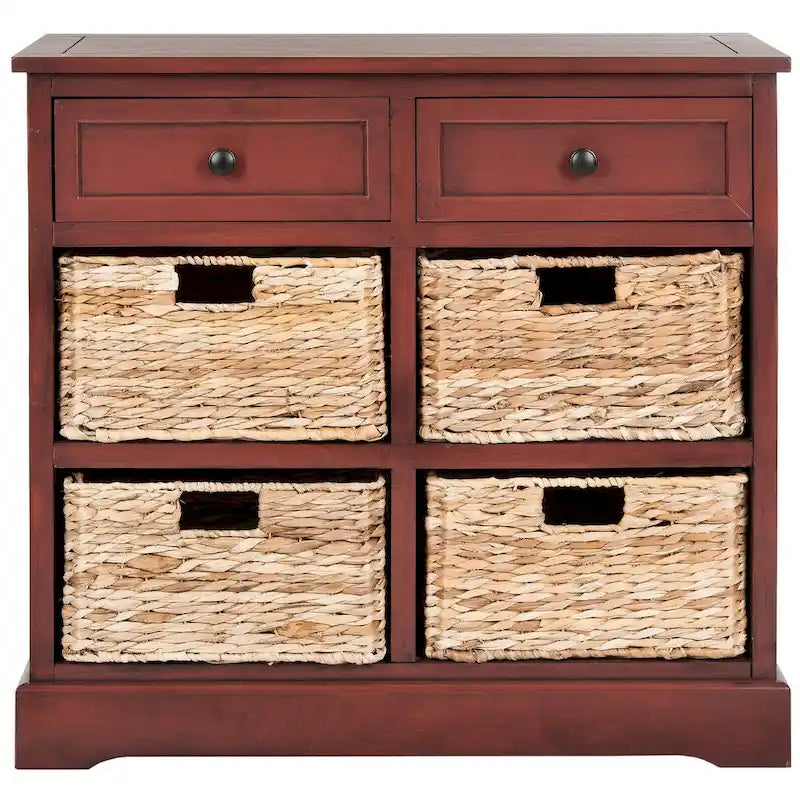 SAFAVIEH Ardelia Red Cassettiera a 6 cassetti (completamente assemblata) - 30Lx13Px26H