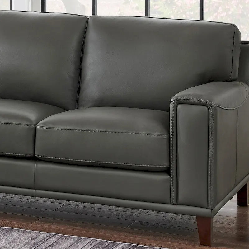Divano componibile Hydeline Hayward in pelle pieno fiore con chaise longue