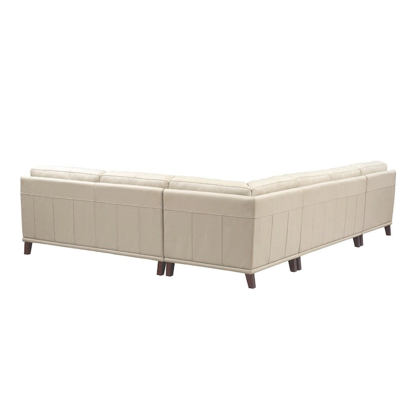 Divano componibile Hydeline Hayward in pelle pieno fiore con chaise longue