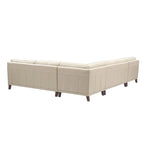 Divano componibile Hydeline Hayward in pelle pieno fiore con chaise longue