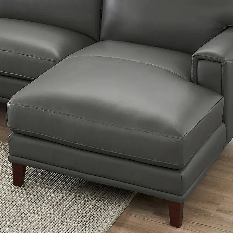 Divano componibile Hydeline Hayward in pelle pieno fiore con chaise longue