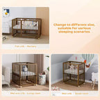 Culla convertibile JOYMOR 8 in 1, include 2 materassi, si trasforma in culla, culla media, culla a grandezza naturale, lettino da giorno, lettino per bambini e box.