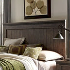 Letto con pannelli King California Thornwood Hills Rock Beaten Gray con tagli a sega
