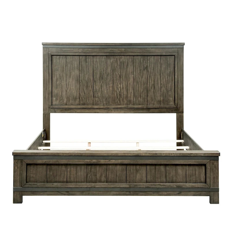 Letto con pannelli King California Thornwood Hills Rock Beaten Gray con tagli a sega