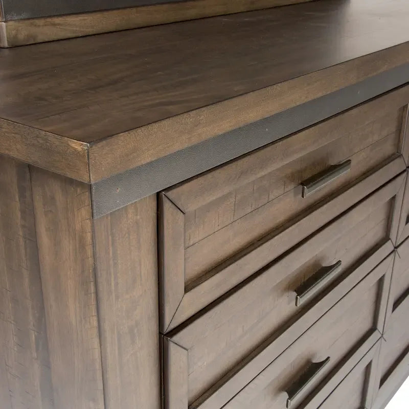 Letto con pannelli King California Thornwood Hills Rock Beaten Gray con tagli a sega