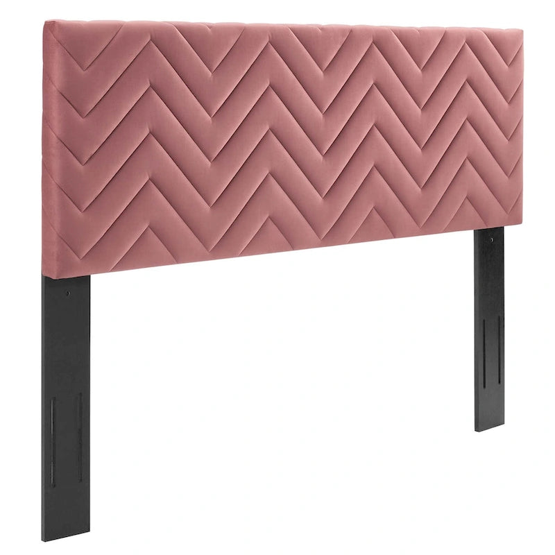 Testata per letto King/California King Mercy Chevron Tufted Performance in velluto