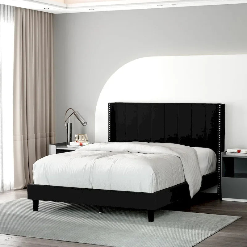 Struttura letto imbottita moderna con testiera capitonné