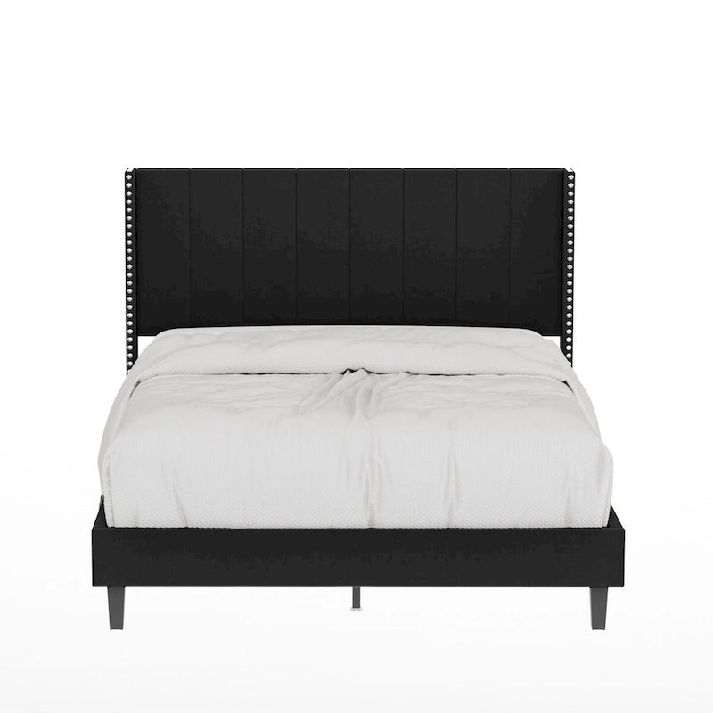 Struttura letto imbottita moderna con testiera capitonné