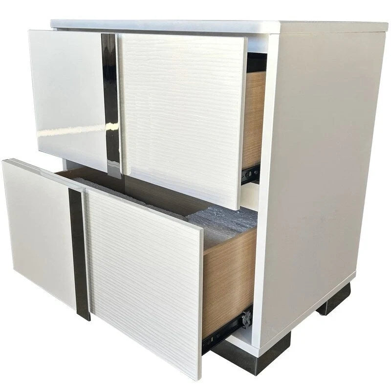 Set camera da letto B750 laccato bianco con LED Best Quality Furniture