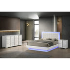 Set camera da letto B750 laccato bianco con LED Best Quality Furniture