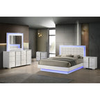 Set camera da letto B750 laccato bianco con LED Best Quality Furniture