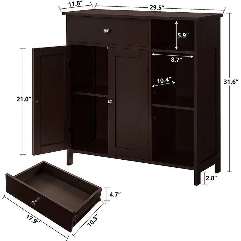 Mobiletto contenitore con ante e ripiani - 11,8P x 29,5L x 31,6A