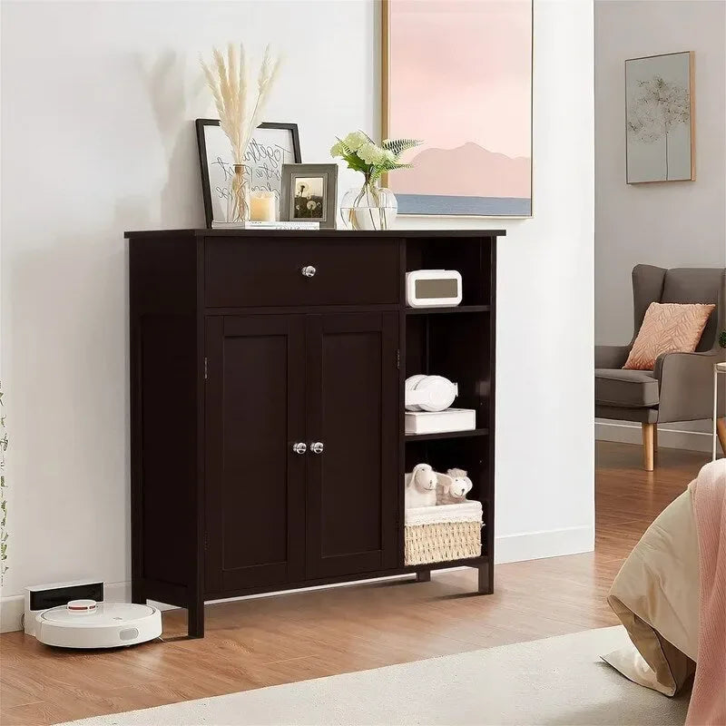 Mobiletto contenitore con ante e ripiani - 11,8P x 29,5L x 31,6A