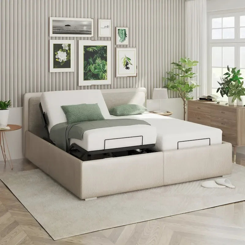 FunniHomi Base per Letto Regolabile Singolo XL/Queen/King Divisibile, Zero Spazi, Gravità Zero, Ferma Materasso