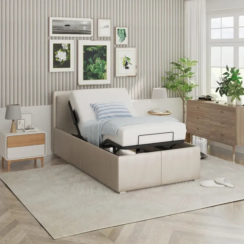 FunniHomi Base per Letto Regolabile Singolo XL/Queen/King Divisibile, Zero Spazi, Gravità Zero, Ferma Materasso