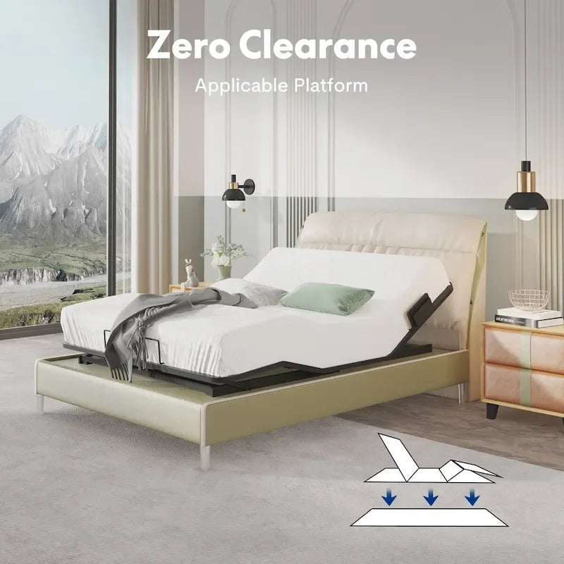 FunniHomi Base per Letto Regolabile Singolo XL/Queen/King Divisibile, Zero Spazi, Gravità Zero, Ferma Materasso