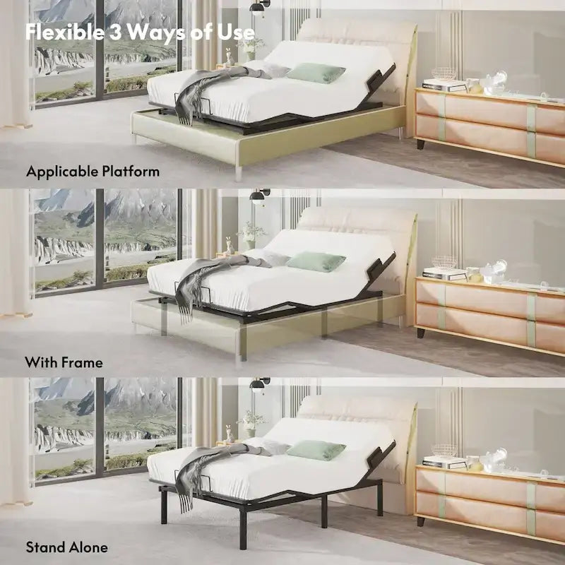 FunniHomi Base per Letto Regolabile Singolo XL/Queen/King Divisibile, Zero Spazi, Gravità Zero, Ferma Materasso