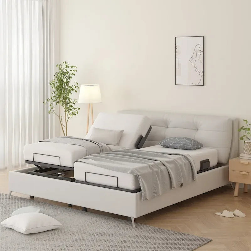 FunniHomi Base per Letto Regolabile Singolo XL/Queen/King Divisibile, Zero Spazi, Gravità Zero, Ferma Materasso
