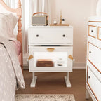 Comodino con cassetto girevole e striscia LED