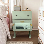 Comodino con cassetto girevole e striscia LED