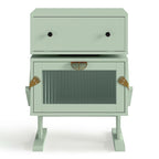 Comodino con cassetto girevole e striscia LED