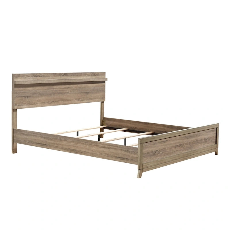 Set camera da letto 3 pezzi Daemon in legno chiaro