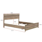 Set camera da letto 3 pezzi Daemon in legno chiaro