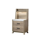 Set camera da letto 3 pezzi Daemon in legno chiaro