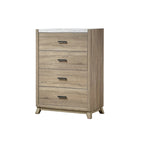 Set camera da letto 3 pezzi Daemon in legno chiaro