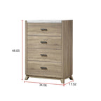 Set camera da letto 3 pezzi Daemon in legno chiaro