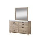 Set camera da letto 5 pezzi Daemon con pannelli color marrone chiaro