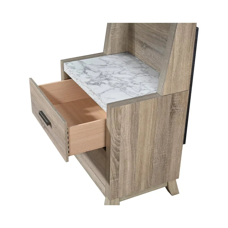 Set camera da letto 5 pezzi Daemon con pannelli color marrone chiaro