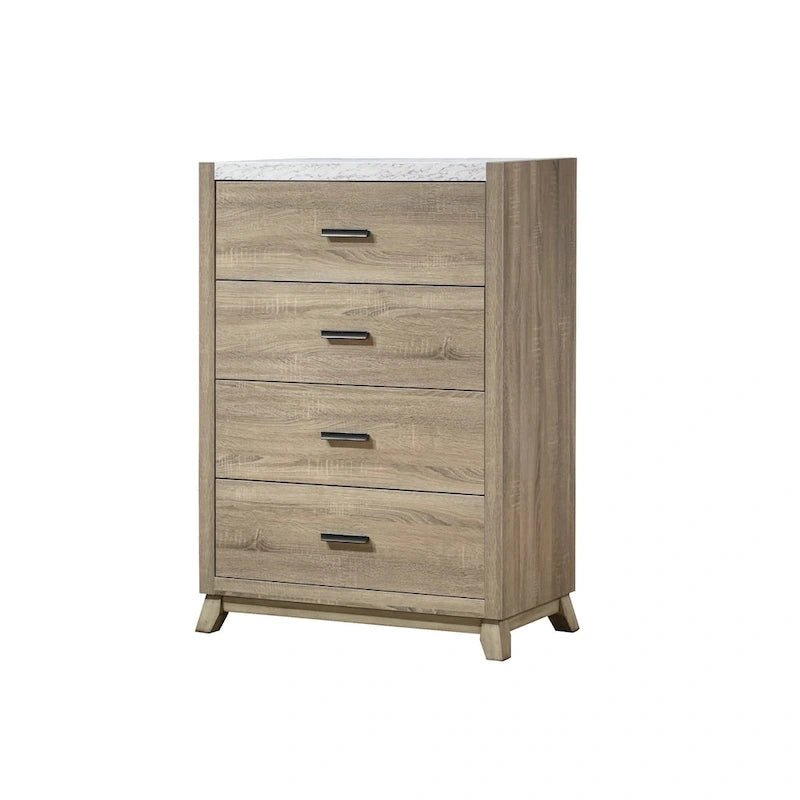 Set camera da letto 5 pezzi Daemon con pannelli color marrone chiaro