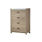 Set camera da letto 5 pezzi Daemon con pannelli color marrone chiaro
