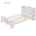 Letto a piattaforma con scaffali integrati, luci LED e porte USB, misura matrimoniale/singola