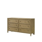 Set camera da letto con piattaforma e baldacchino rivestito Newell a 6 pezzi, marrone chiaro