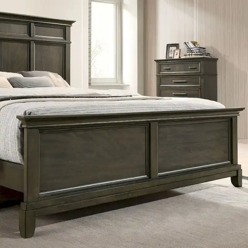 Furniture of America Evva Set Camera da Letto 6 Pezzi in Legno Grigio Stile Tradizionale