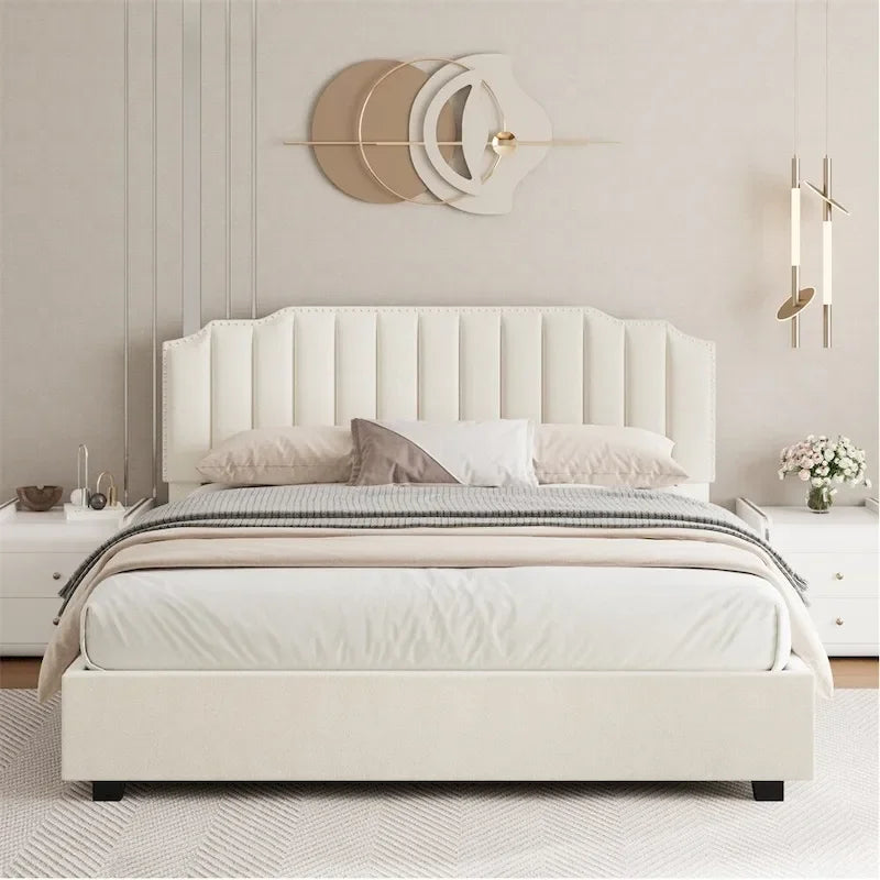 Letto in Velluto Matrimoniale con Contenitore