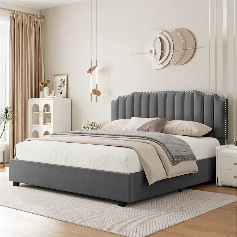 Letto in Velluto Matrimoniale con Contenitore