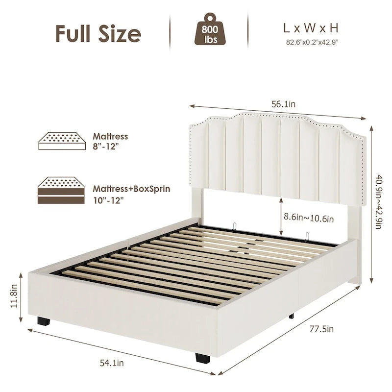 Letto in Velluto Matrimoniale con Contenitore